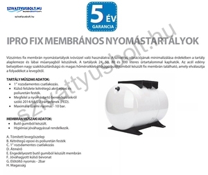 IPRO 24L hidrofor tartály fekvő