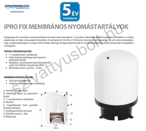 IPRO 80L hidrofor tartály álló